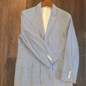 Polo by Ralph Lauren Blue & White Striped Blazer